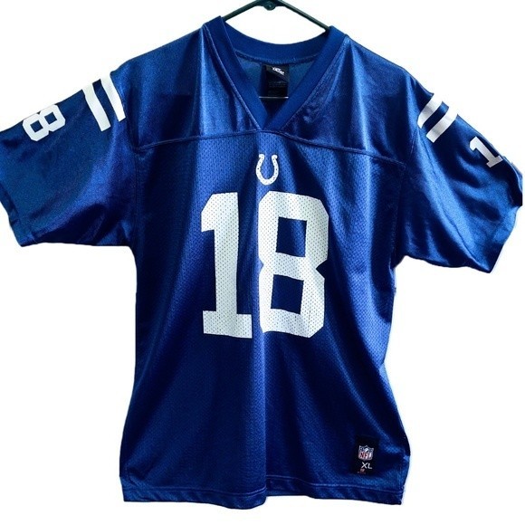 PEYTON MANNING INDIANAPOLIS COLTS TEAM APPAREL AUTHENTIC #18 FOOTBALL JERSEY XL - Picture 1 of 15